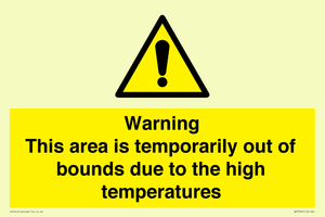 Warning This area is temporarily out of bounds due to the high temperatures